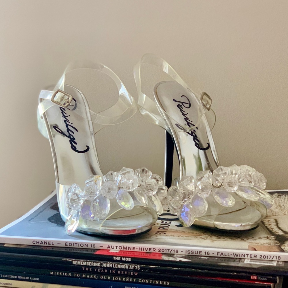 Privileged Jeweled PVC Clear Pumps